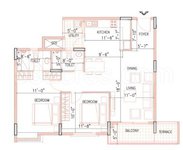 2 BHK Floor Plan in Ramky One North