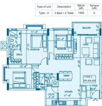3 BHK Floor Plan in Ramky One North