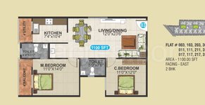 2 BHK Floor Plan of SLV Serenity