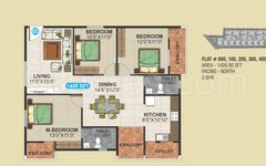 3 BHK Floor Plan of SLV Serenity