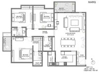 3 BHK Floor Plan of Assetz Marq 2.0