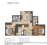 Brigade Cornerstone 2 bhk apartments floor plan