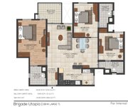 Brigade Cornerstone 3 bhk apartments floor plan