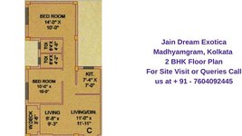 Jain Dream Exotica Madhyamgram, Kolkata 2 BHK Floor Plan