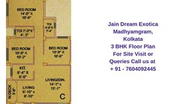 Jain Dream Exotica Madhyamgram, Kolkata 3 BHK Floor Plan