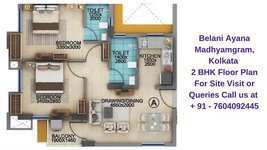 Belani Ayana Madhyamgram Kolkata 2 BHK Floor Plan | 804 Sqft