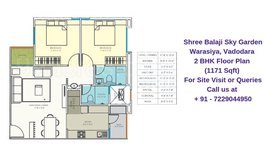 Shree Balaji Sky Garden Warashiya, Vadodara 2 BHK Floor Plan 1171 Sqft