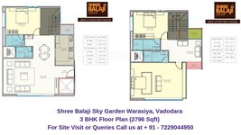 Shree Balaji Sky Garden Warashiya, Vadodara 3 BHK Floor Plan 2796 Sqft