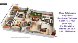 Shree Balaji Agora City Centre Karelibaug, Vadodara 5 BHK Floor Plan