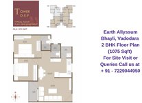 Earth Allyssum Bhayli, Vadodara 2 BHK Floor Plan 1075 Sqft