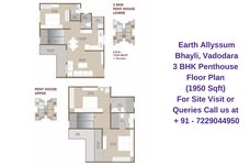 Earth Allyssum Bhayli, Vadodara 3 BHK Penthouse Floor Plan 1950 Sqft