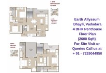 Earth Allyssum Bhayli, Vadodara 4 BHK Floor Plan 2600 Sqft