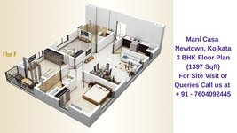 Mani Casa Newtown, Kolkata 3 BHK Floor Plan 1397 Sqft