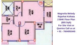 Magnolia Melody Rajarhat Kolkata 2 BHK Floor Plan 805 Sqft