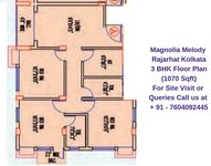 Magnolia Melody Rajarhat Kolkata 3 BHK Floor Plan 1070 Sqft