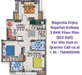 Magnolia Enjoy Rajarhat Kolkata 3 BHK Floor Plan 810 Sqft