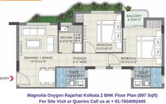 Magnolia Oxygen Rajarhat Kolkata 2 BHK Floor Plan 897 Sqft