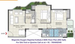 Magnolia Oxygen Rajarhat Kolkata 2 BHK Floor Plan 992 Sqft