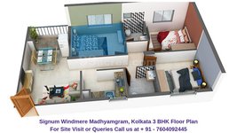 Signum Windmere Madhyamgram, Kolkata 3 BHK Floor Plan