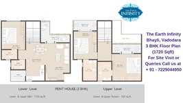 The Earth Infinity Bhayli, Vadodara 3 BHK Penthouse Floor Plan 1720 Sqft