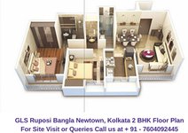GLS Ruposi Bangla Newtown, Kolkata 2 BHK Floor Plan