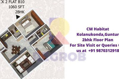 CM Habitat Kolanukonda Guntur 3bhk floor Plan