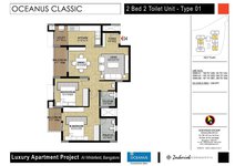 2 BHK floor plan of Oceanus classic