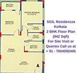 SGIL Residenzza Kolkata 2 BHK Floor Plan 942 Sqft
