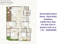 Shreenathji Palace Sama - Savli Road, Vadodara 4 BHK Floor Plan