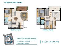 3 BHK Duplex Floor Plan of Shriram Blue