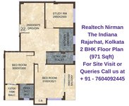 Realtech Nirman The Indiana Rajarhat, Kolkata 2 BHK Floor Plan 971 Sqft