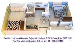 Realtech Nirman Basanta Rajarhat, Kolkata 2 BHK Floor Plan 620 Sqft