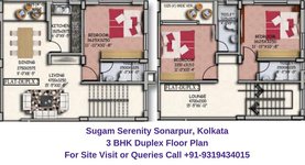 Sugam Serenity Sonarpur Station Road, Kolkata 3 BHK Duplex Floor Plan 1736 Sqft