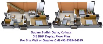 Sugam Sudhir Garia, Kolkata 3.5 BHK Duplex Floor Plan