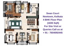 Swan Court Newtown, Kolkata 4 BHK Floor Plan 1835 Sqft