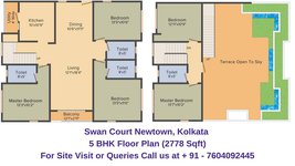 Swan Court Newtown, Kolkata 5 BHK Floor Plan 2778 Sqft