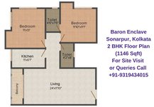 Baron Enclave Sonarpur, Kolkata 2 BHK Floor Plan 1146 Sqft