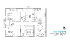 PS Panache 3 BHK Floor Plan 1421 Sqft