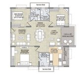 Kalpataru Residency 3 BHK Floor Plan