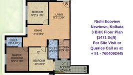 Rishi Ecoview Newtown, Kolkata 3 BHK Floor Plan 1471 Sqft