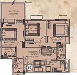 3BHK floor Plan of Eden Richmond Enclave