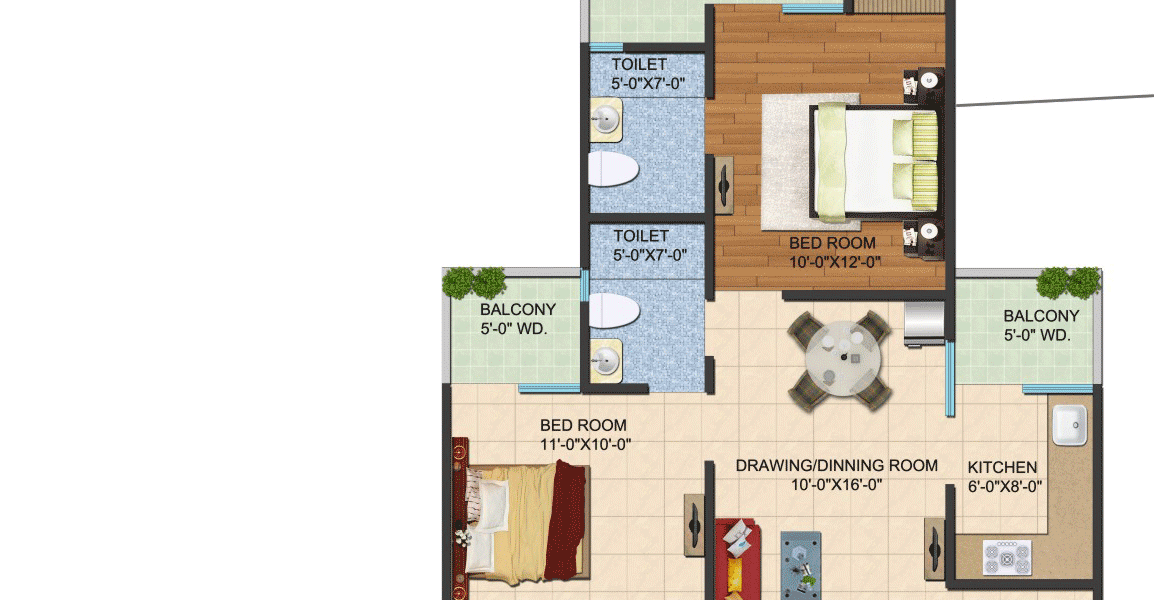 2 BHK Apartment in Galaxy Vega