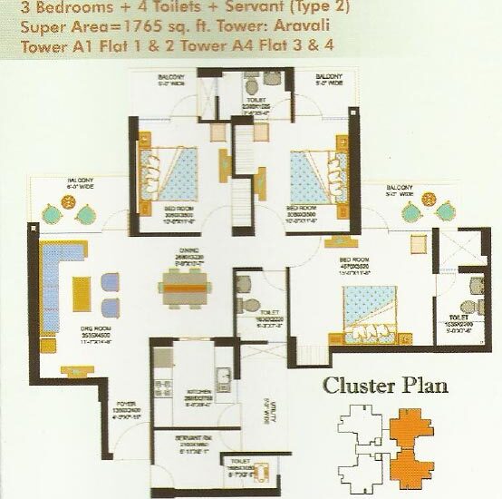 3 BHK apartment for sale in Eros Sampoornam