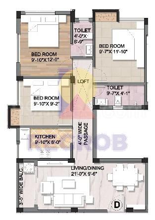 3 BHK in Aspirations Azalea