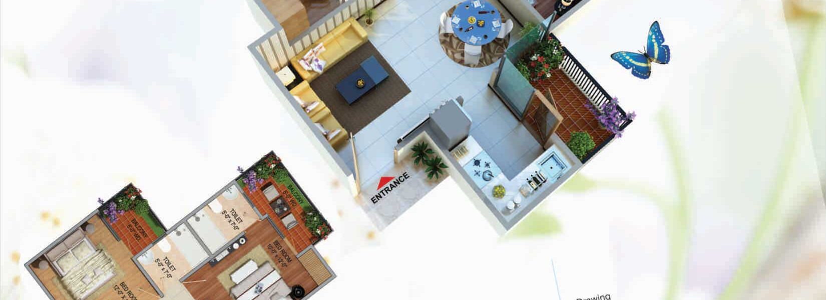2 bhk for sale in Divyansh Flora