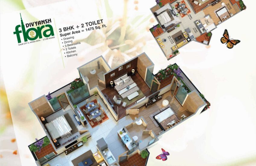 3 bhk for sale in Divyansh Flora