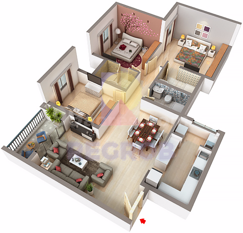 3 BHK in Bren Champions Square