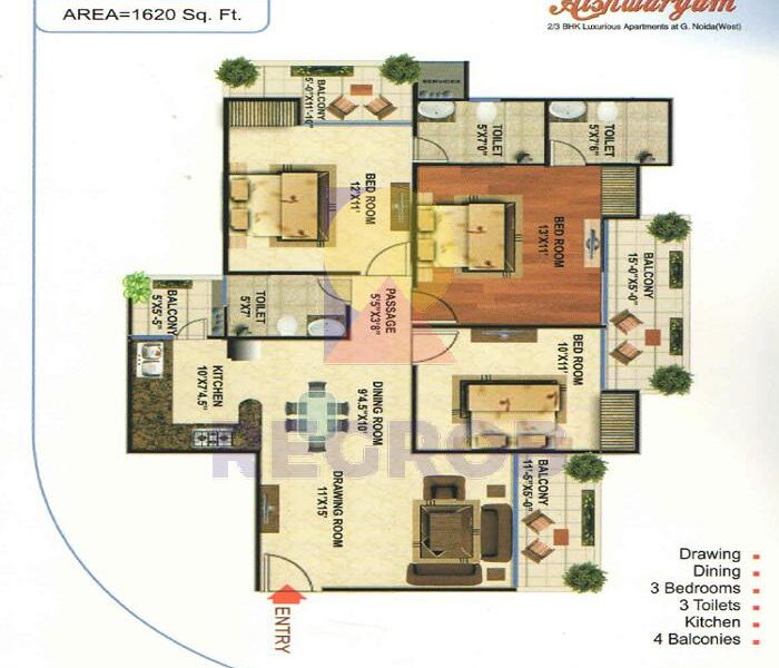 3 BHK Apartment in Wall Rock Aishwaryam