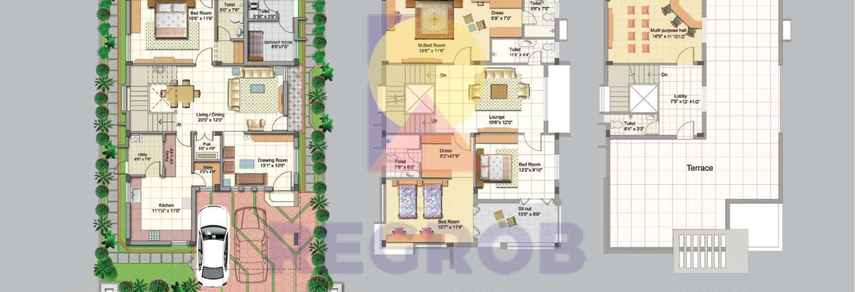 4 BHK villa for sale in Manjeera Purple Town