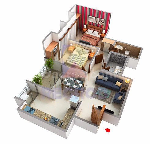 2 BHK in Assetz 63 Degree